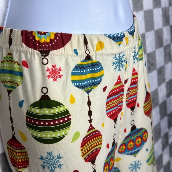 O/S retro print ornament, holiday leggings cream - Picture 2 of 5